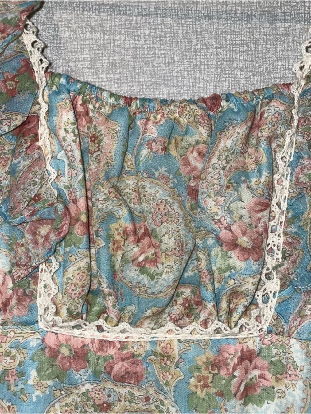 Vintage 1970s Gunne style Romantic Dress with Victorian Floral Print - Picture 10 of 15
